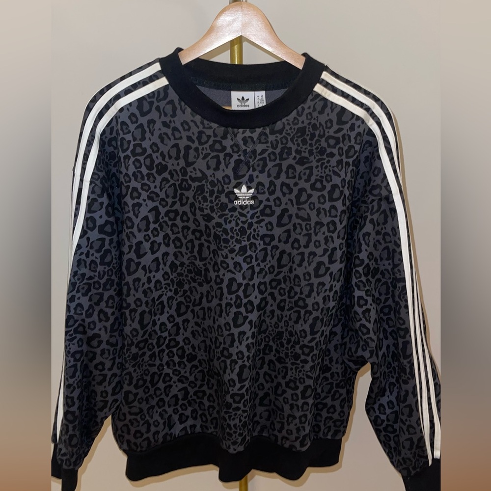 Adidas Originals Animal Print Leopard Luxe Oversize Sweatshirt